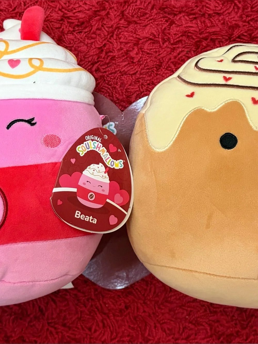 Squishmallows Beata Plush - Pink & Red Squeeze Toy